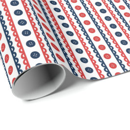 Papel De Presente Sala de Costura e Artesanato Listrada de Azul Mari
