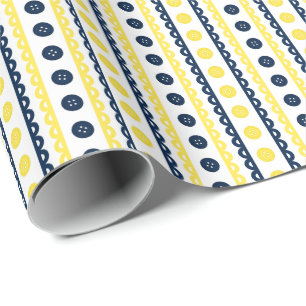 Papel De Presente Sala de Costura e Artesanato Listrada de Azul Mari