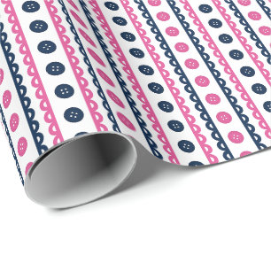 Papel De Presente Sala de Costura e Artesanato Listrada de Azul Mari