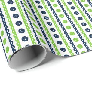 Papel De Presente Sala de Costura e Artesanato Listrada de Azul Mari
