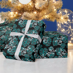 Papel De Presente Salamander e Green Leaf Pattern