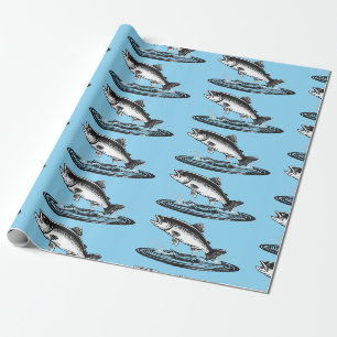 Papel De Presente salmão atlântico saltador