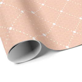 Papel De Presente Salmão Pessel Delicado Lace Branco Elegante
