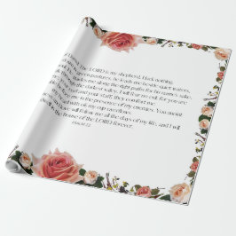 Papel De Presente Salmo 23 Arte - O Senhor é o Meu Pastor Floral