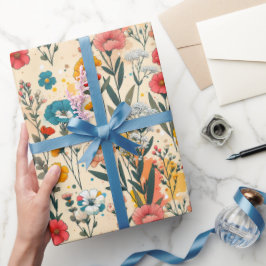 Papel De Presente Salpico de Prado Selvagem