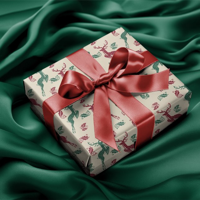 Papel De Presente Saltando Veado E Holly (Criador carregado)