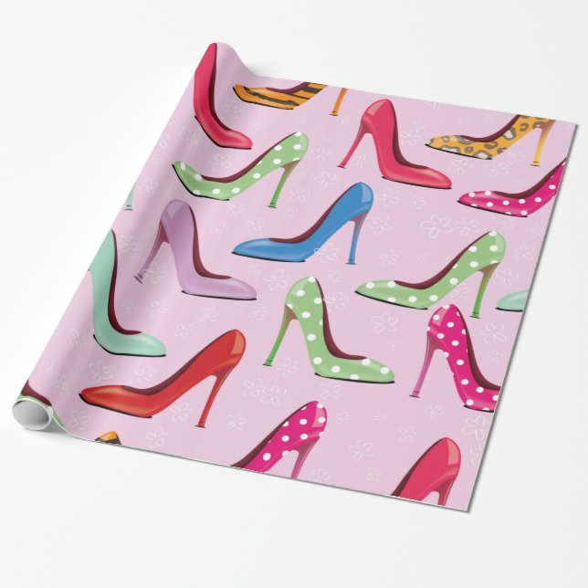 Papel De Presente saltos altos padrão (Desenrolado)