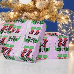 Papel De Presente Saltos de Elfo Esquadra Natal Férias Flocos de Nev