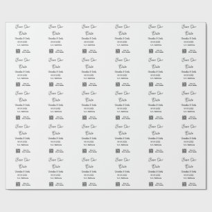 Papel De Presente Salvar a data em detalhes simples de código de ver
