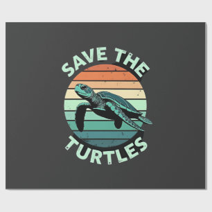 Papel De Presente Salvar As Tartarugas Amante De Animais De Estimaçã