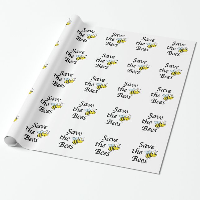 Papel De Presente Salve as Abelhas (Desenrolado)