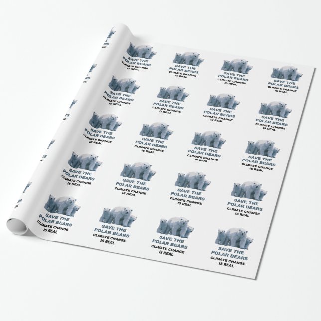Papel De Presente Salve as Ursos Polares (Desenrolado)