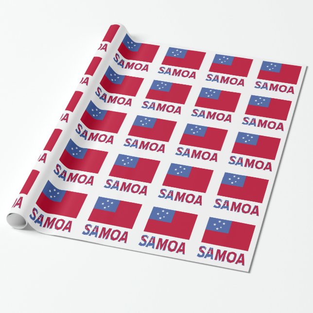 Papel De Presente Samoa e Bandeira Samoana (Desenrolado)
