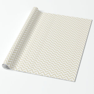 Papel De Presente Sand Beige and White Large Chevron Pattern V