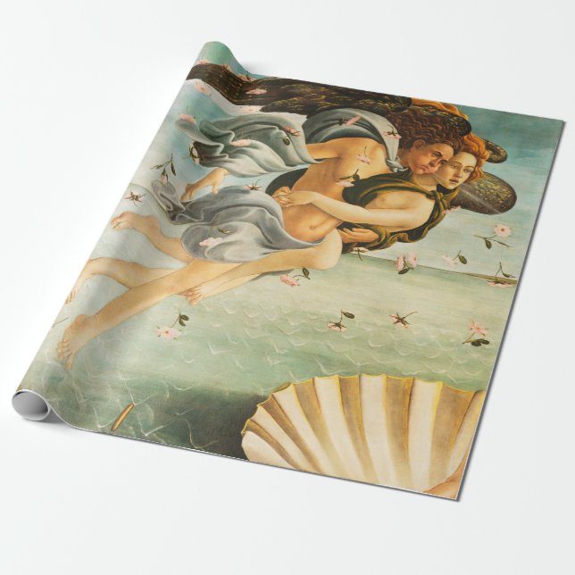 Papel De Presente Sandro Botticelli O Nascimento de Vênus Zéfiro, Cl (Desenrolado)