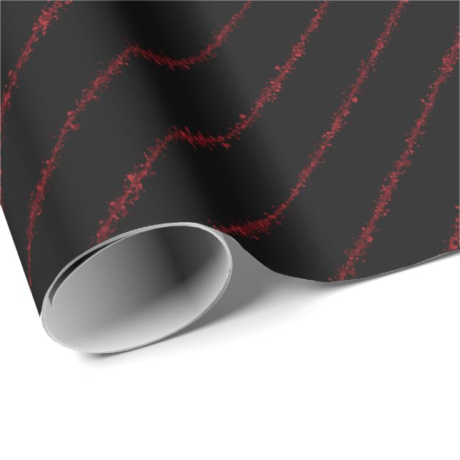 Papel De Presente Sangue Red Splatter Pinstripes (Ponta do rolo)