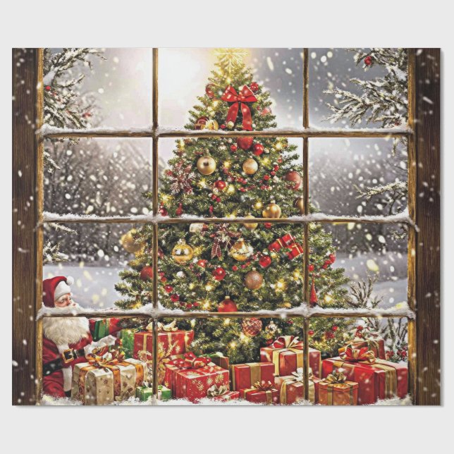 Papel De Presente Santa Baby Christmas Baby Shower (Aberto)