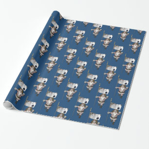 Papel De Presente Santa Claus ama Jogando Poker
