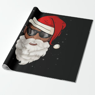 Papel De Presente Santa Claus Black Xmas Papai noel Afro-Americano