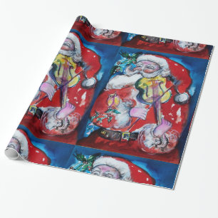 PAPEL DE PRESENTE SANTA CLAUS COM VIOLINA