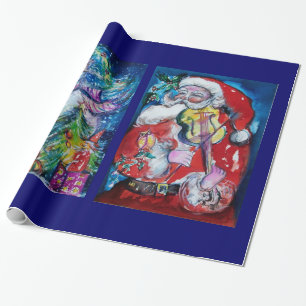 PAPEL DE PRESENTE SANTA CLAUS COM VIOLINA/ SNOWMAN E XMAS TREE