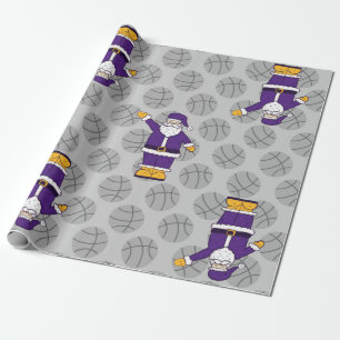 Papel De Presente santa claus de natal amarelo púrpura