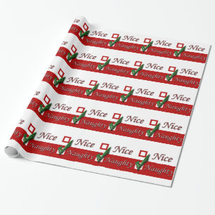 Papel De Presente Santa Claus Feriado Lista Negra de Natal