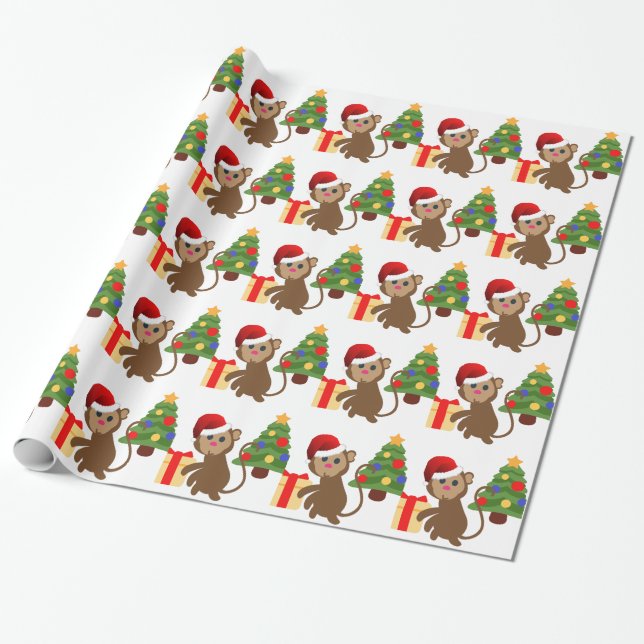Papel De Presente santa claus monkey emoji (Desenrolado)