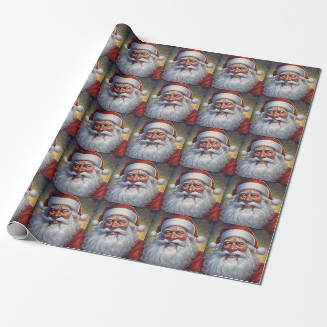 Papel De Presente Santa Clause Feliz Feliz ano novo de Natal (Desenrolado)