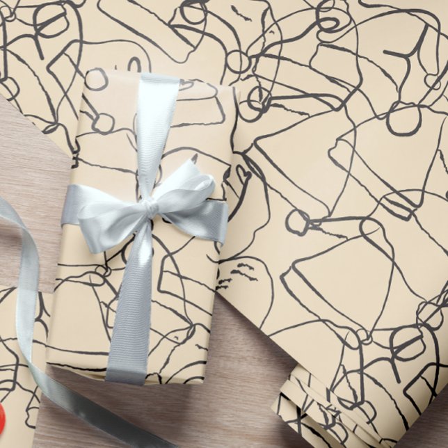 Papel De Presente Santa Hat Jumble e Elegante Natal subestimado (Criador carregado)