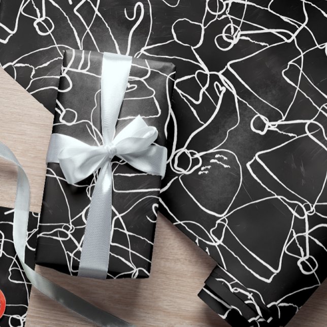 Papel De Presente Santa Hat Jumble White no Natal (Criador carregado)