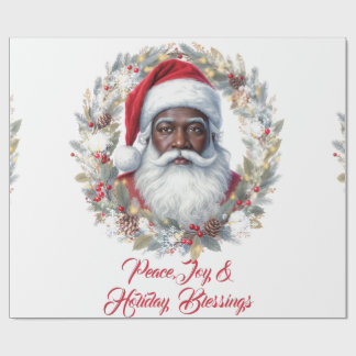 Papel De Presente Santa Holiday Blessings Flat Card