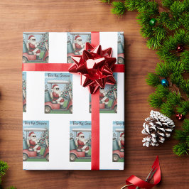 Papel De Presente Santa in Sunglasses Golf Cart Tees the Season