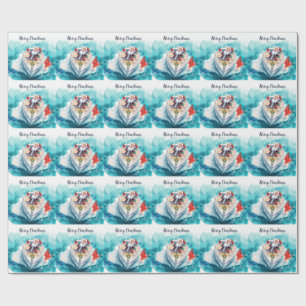 Papel De Presente Santa Navegando – Natal Tropical à Beira-Mar