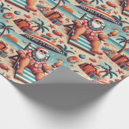 Papel De Presente Santa on Vacation Christmas Wrapping Paper