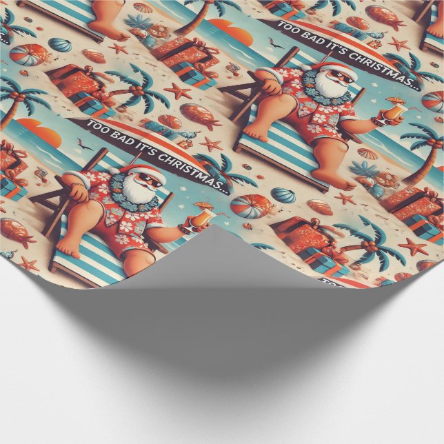 Papel De Presente Santa on Vacation Christmas Wrapping Paper (Ponta)