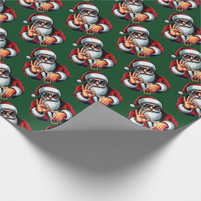 Papel De Presente Santa Shades & 6–7 Sign – Bold Christmas Pattern (Ponta)