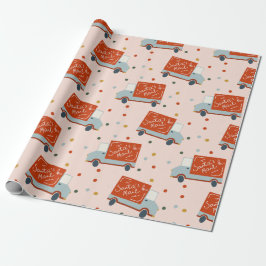 Papel De Presente Santa's Mail Truck Illustration Wrapping Paper