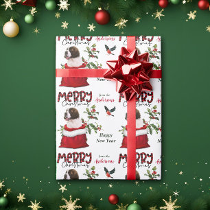 Papel De Presente Santo Bernard Puppy Dog Presente de Natal