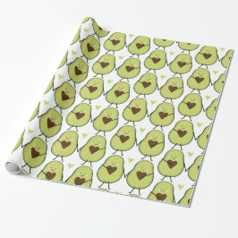 Papel De Presente Santo Guacamole Coração Abacate Chá de Bebê Gêmeos