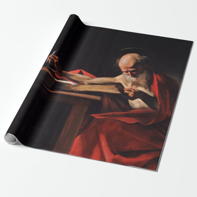 Papel De Presente São Jerônimo Escrevendo (por Caravaggio) (Desenrolado)