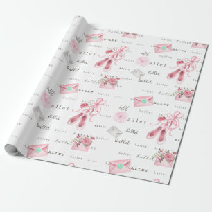 Papel De Presente Sapatilhas de Ballet Rosa