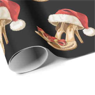 Papel De Presente Sapatos de salto alto dourado brilhante elegantes
