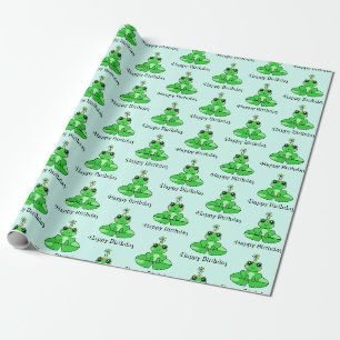 Papel De Presente Sapo de Aniversário Feliz 