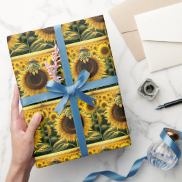 Papel De Presente Sapo de girassol amarelo