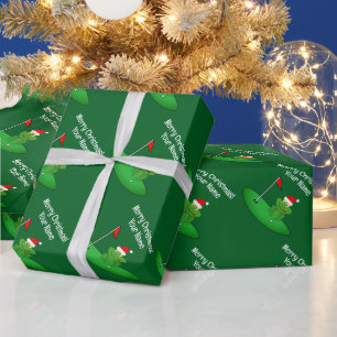 Papel De Presente Sapo do Papai Noel desenho animado no campo de gol