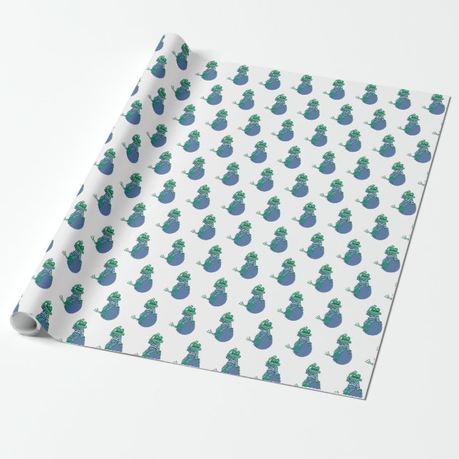 Papel De Presente Sapo em Jeans, Aniversário, Bolinhas (Desenrolado)