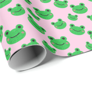 Papel De Presente Sapo verde-branco-Festa de aniversário-rosado-rosa