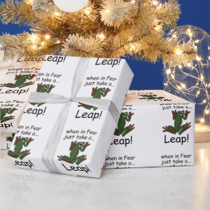 Papel De Presente Sapo Voador Dando Um Salto Quando Com Medo Engraça