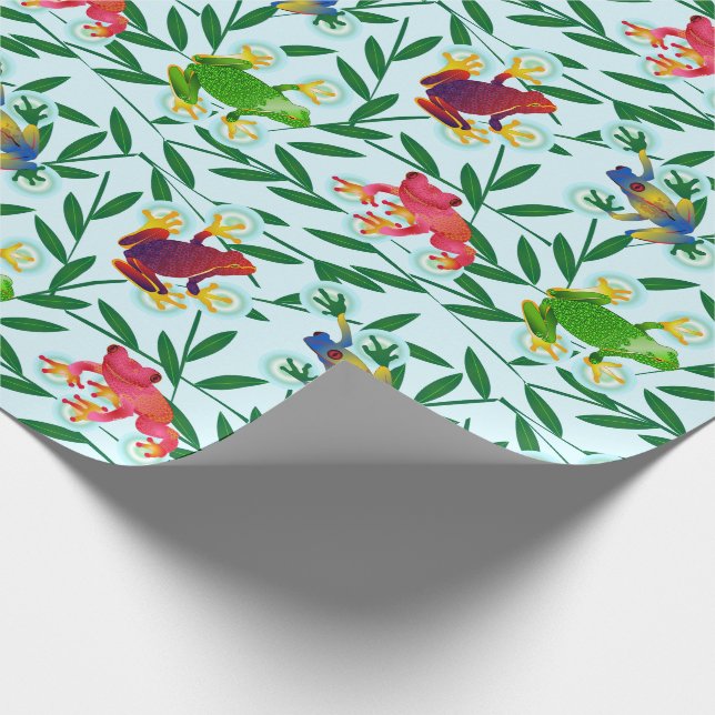 Papel De Presente Sapos Bambu Floresta Tropical (Ponta)